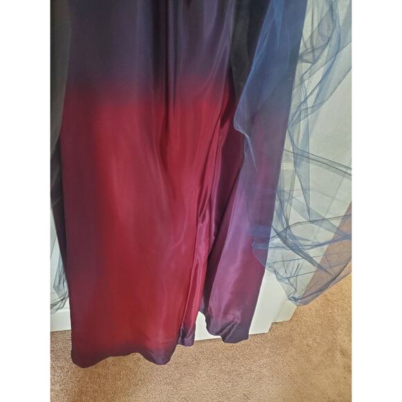 Niki by Niki Livas Vintage Navy Ombre Tulle Sparkly Formal Dress Gown, Size 12 - Picture 9 of 15